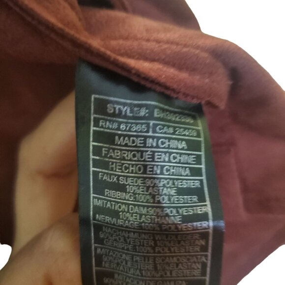 Bb Dakota womens jacket size small Drape Front Pre Faux Suede Cherrywood brown - Picture 10 of 15